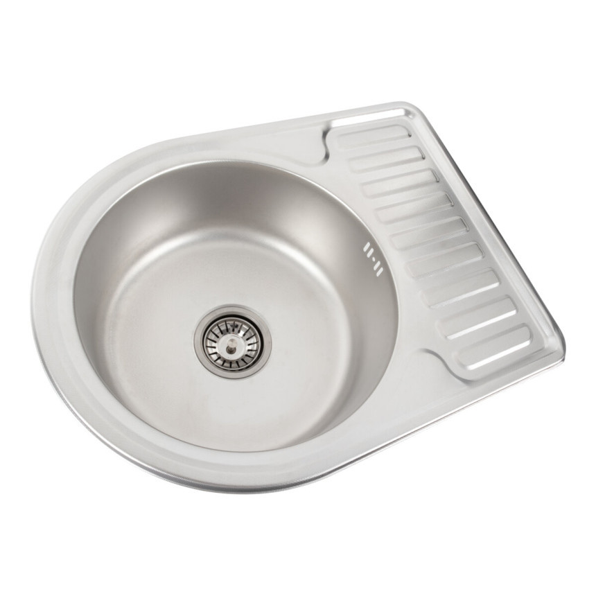 Кухонна мийка з нержавіючої сталі Platinum ДЕКОР 5844 (0,8/180 мм) - фото 2 - id-p1747094536