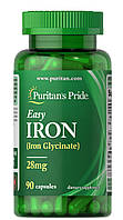 Залізо глицинат, Easy Iron, Puritan's Pride, 28 мг, 90 капсул