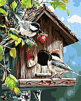 Картина по номерам Птички возле скворечника 40*50 см Origami (LW3093)