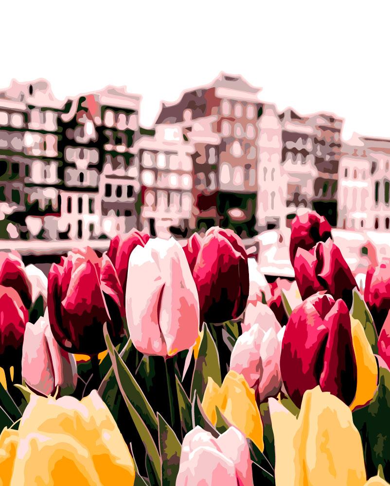 Картина за номерами Origami Квітковий Амстердам LW 3082 40*50 виробництво Україна, фото 1