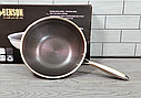 Сковорода глибока WOK з неіржавкої сталі 28 см Benson BN-590 / Сковорідка професійна, фото 6