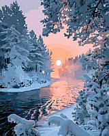 Картина по номерам Пейзаж: река зимой 40*50 (LW3096)