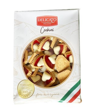 Печиво Delicato Italiano поцілунки з джемом, 500 г, 10 уп/ящ