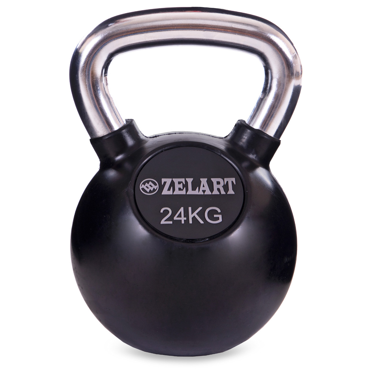 Гиря гумова з хромованою ручкою 24 кг Zelart TA-5162-24