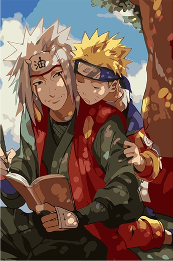 Картина за номерами Аниме Дзірайя та Наруто Origami 40*50 см LW3066, фото 1