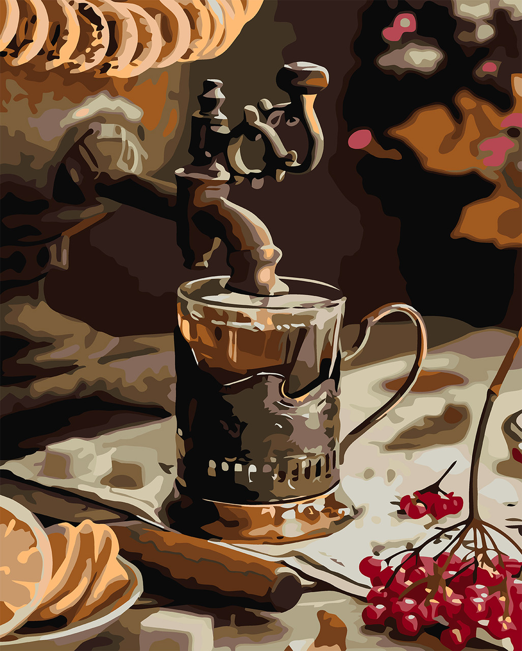 Картина за номерами Чашка з самоваром Origami 40*50 см LW3142, фото 1