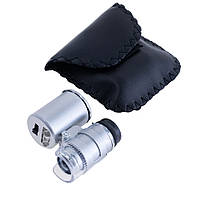 Міні мікроскоп NO.9882, збільшення 60X, підсвічування +UV (3LR1130)