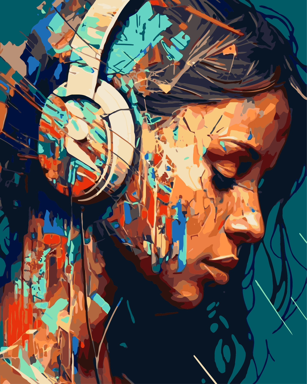 Картина за номерами Дівчина в барвах 40*50 см Орігамі LW 31480, фото 1