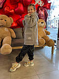 Дитяче демісезонне пальто Teddy для дівчинки від 6 років на весну осінь Осіння пухнаста хутряна подовжена демі куртка 122, фото 4