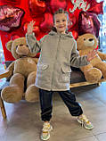 Дитяче демісезонне пальто Teddy для дівчинки від 6 років на весну осінь Осіння пухнаста хутряна подовжена демі куртка 122, фото 8