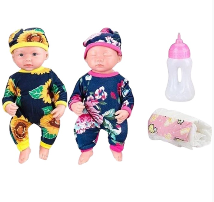 Пупс функціональний Bibi (висота 29 см, боді знімний, картка малюка, підгузник, пляшечка) XBY 3378-11 F