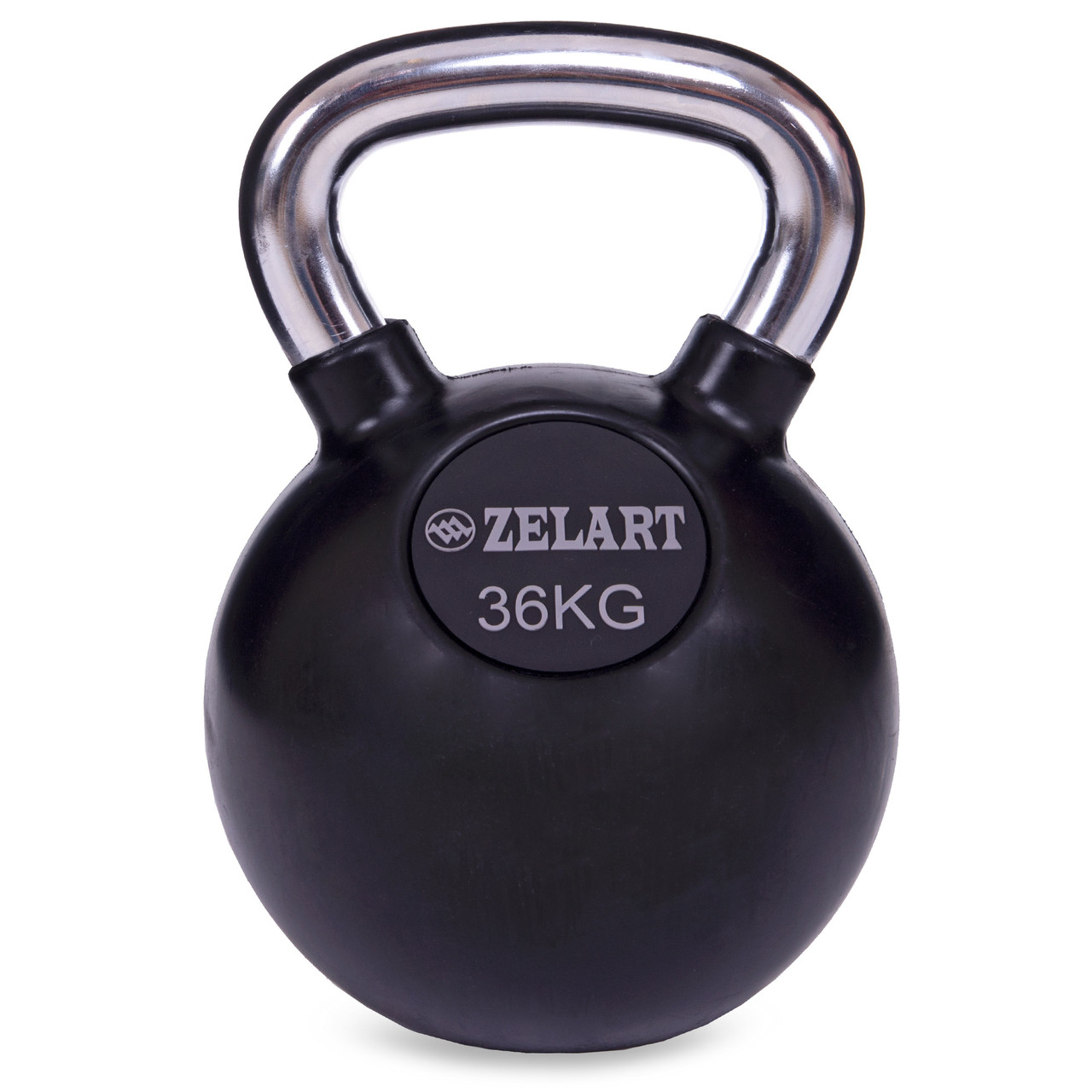 Гиря гумова з хромованою ручкою 36 кг Zelart TA-5162-36