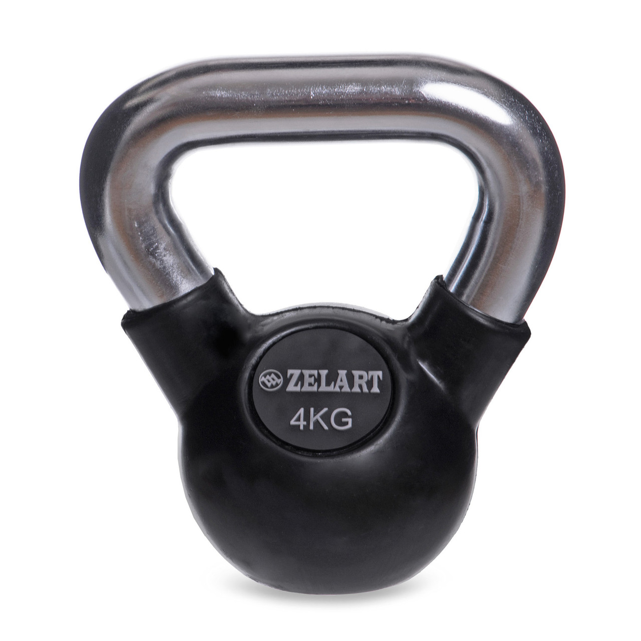 Гиря гумова з хромованою ручкою 4 кг Zelart TA-5162-4
