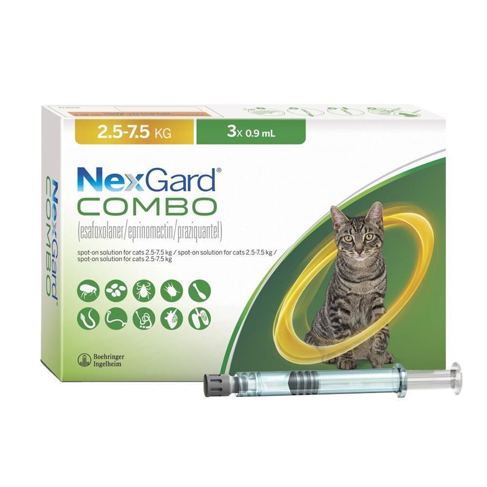 Капли Boehringer Ingelheim NexGard Combo (НексГард Комбо) против паразитов для кошек до 2.5-7 кг, L