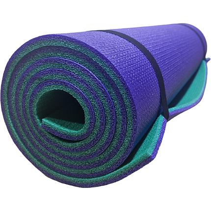 Каремат 1800х600х10мм, туристичний двошаровий похідний килимок, фіолетовий/зелений, Туреччина, фото 1