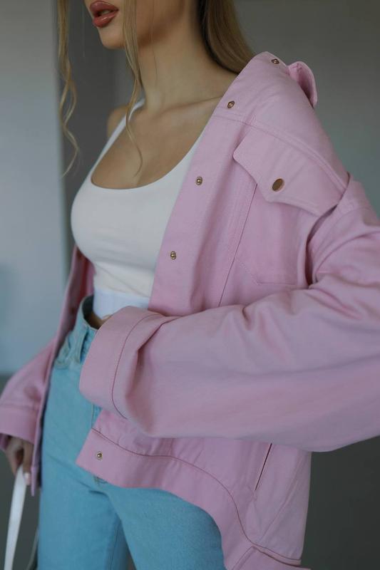 Куртка джинсова рожева - фото 1 - id-p2112482828