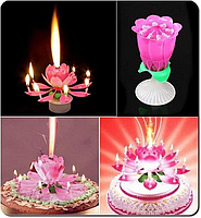 Свічка лотос Bonita квітка музичний рожевий
