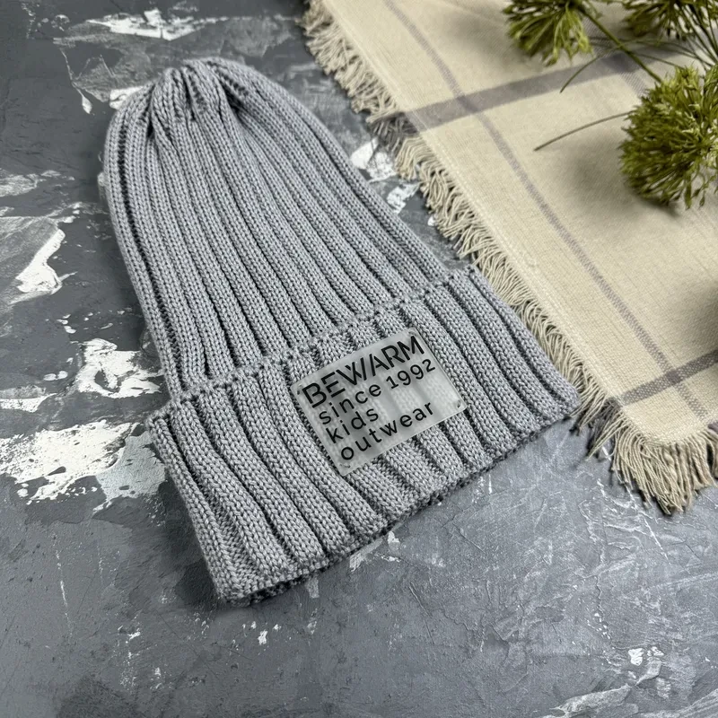 Шапочка дитяча демісезонна banana grey