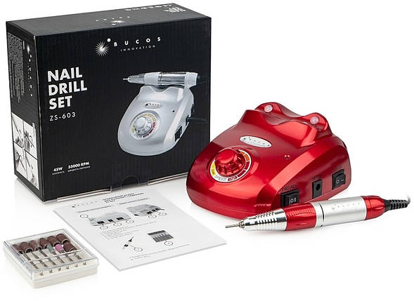 Фрезер манікюрний Bucos ZS-603 Red Pro 45Вт 35000 об., фото 1
