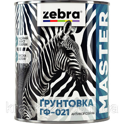 Грунт ГФ-021 ZEBRA "MASTER" сірий 0,8 кг