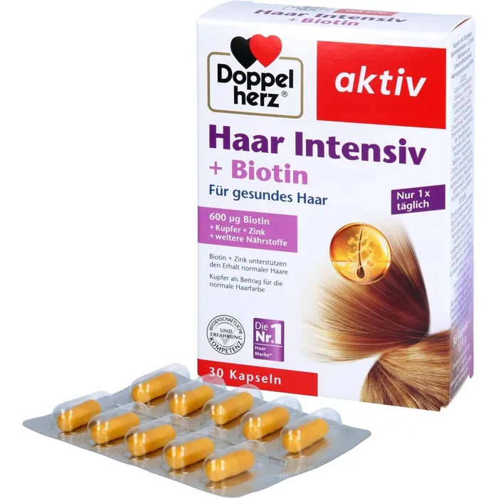 DOPPELHERZ Haar Intensiv+Biotin Доппельгерц з Біотином та екстрактом хвоща польового проти випадіння волосся, фото 1