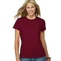 Женская футболка JHK, Lady Comfort, бордовая, размер XL, хлопок, круглый вырез