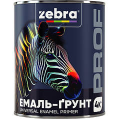 Емаль-грунт "ZEBRA" серія PROF біла матова 0,8 кг