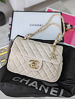Сумка женская Chanel клатч Шанель молочный нейлон