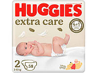 Подгузники р.2 58шт Подгузники детские (хагис) (3-6кг) Extra Care Jumbo ТМ HUGGIES BP