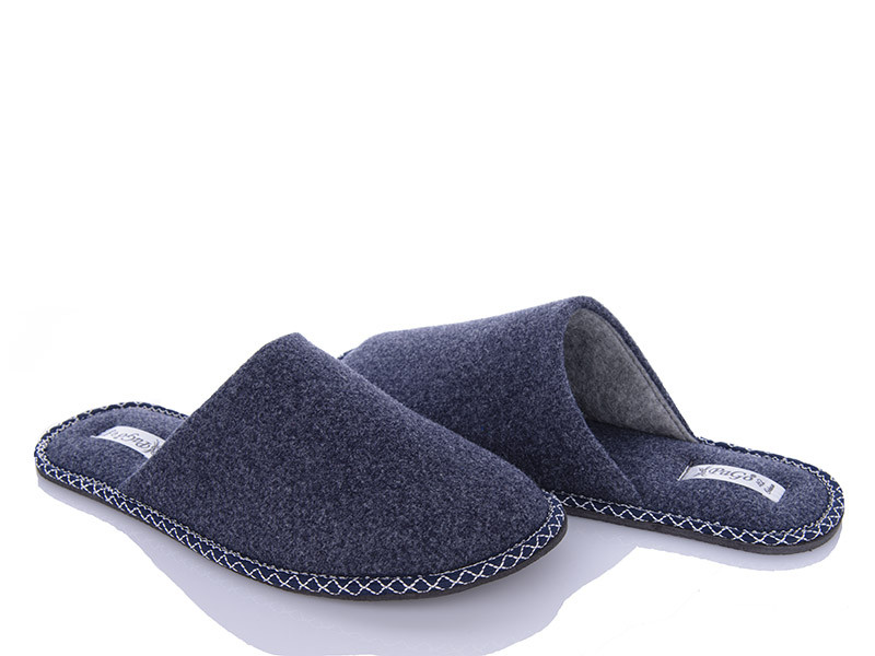 Тапочки домашні чоловічі кімнатні закриті тм "PaGo" синій войлок розмір, фото 1