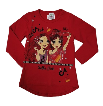 Кофта для дівчинки Тік Ток HDL Kids Club 92,98,104,110 см червона (090)