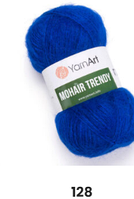 Нитки пряжа для в'язання мохерова MOHAIR TRENDY YARNART Мохер Тренді ЯрнАрт № 128 - синій