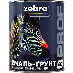 Емаль-грунт "ZEBRA" серія PROF сіра 0,8 кг