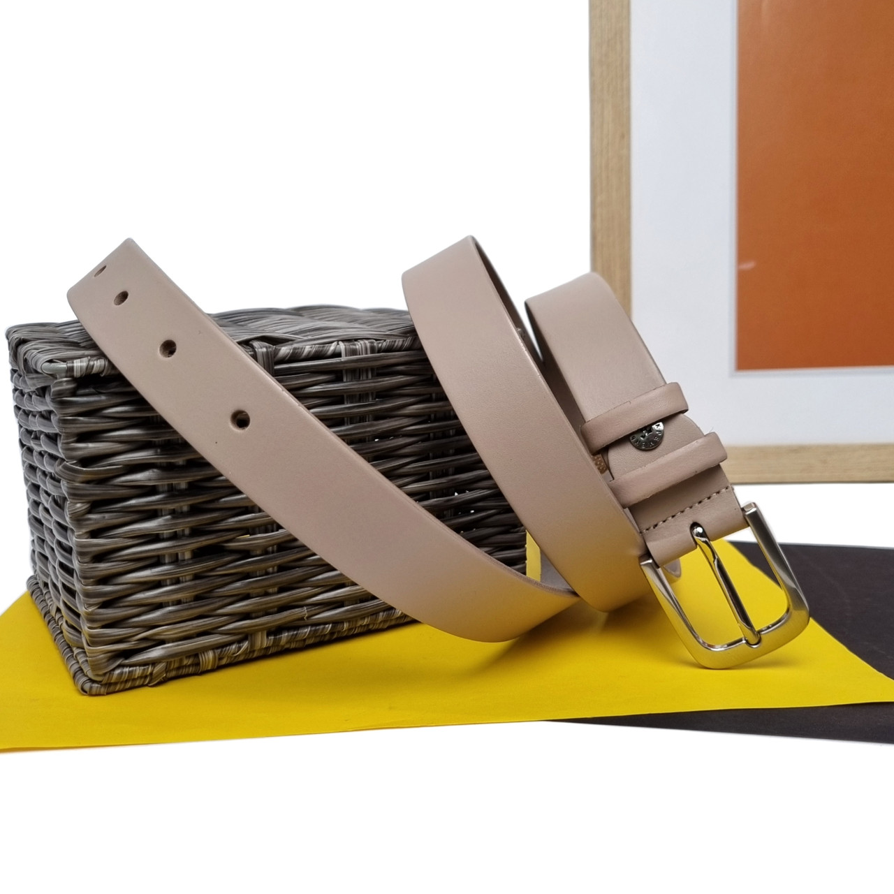 Шкіряний ремінь широкий жіночий бежевий Арт.05-30-00-150 "Кремінь" (Україна)