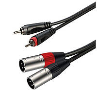 Готовый аудио кабель 2xRCA 2xXLR Male Roxtone RAC-C190-L1 1м