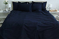 Комплект постельного белья из турецкого 100% страйп-сатина Multistripe MST-06 темно-синий