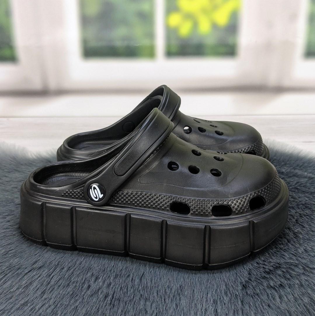 Сабо крокси жіночі на платформі чорні Progress 4369