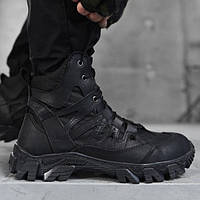 Демисезонные черные ботинки Dragon Total, армейские ботинки из натуральной кожи на протекторной подошве