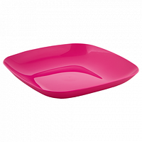 Тарілка пластикова 19*19*3см темно-рожева Алеана