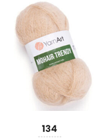 Нитки пряжа для вязания мохеровая MOHAIR TRENDY YARNART Мохер Тренди ЯрнАрт № 134 - бежевый