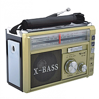 Новинка! Радіоприймач колонка з радіо FM USB MicroSD і ліхтариком Golon RX-381 на акумуляторі Золотий