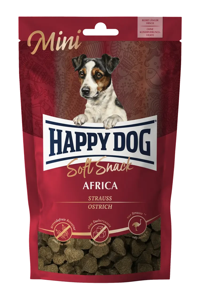 Soft Snack Mini Africa 100g м'які закуски для собак дрібних порід зі страусом та картоплею