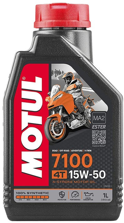 Масло моторное синтетическое для мотоцикла Motul 7100 4T 15W50, 1л - фото 1 - id-p51352711