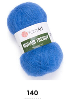 Нитки пряжа для вязания мохеровая MOHAIR TRENDY YARNART Мохер Тренди ЯрнАрт № 140 - синий