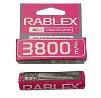 Аккумулятор RABLEX 18650 3800 mAh Li-ion 3.7V без защиты ОРИГИНАЛ РЕАЛЬНАЯ ЕМКОСТЬ для фонариков и т.п Польша!