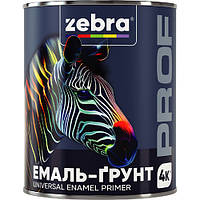 Эмаль-грунт "ZEBRA" серия PROF жёлто-коричневая 0,8 кг
