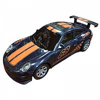 Новинка! Машина на радиоуправлении Porsche JT 627 подсветка фар, аккумулятор 3.7V Чёрная с оранжевым