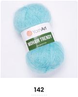 Нитки пряжа для в'язання мохерова MOHAIR TRENDY YARNART Мохер Тренді ЯрнАрт № 142 - бірюзовий