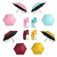 Зонты для девушек / Компактный зонт / Мини зонт в футляре / Зонт маленький. AW-716 Цвет: красный