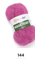 Нитки пряжа для в'язання мохерова MOHAIR TRENDY YARNART Мохер Тренді ЯрнАрт № 144 - рожевий